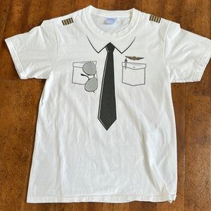 Port & Company pilot theme shirt size large boys 💙✈️😎 GUC